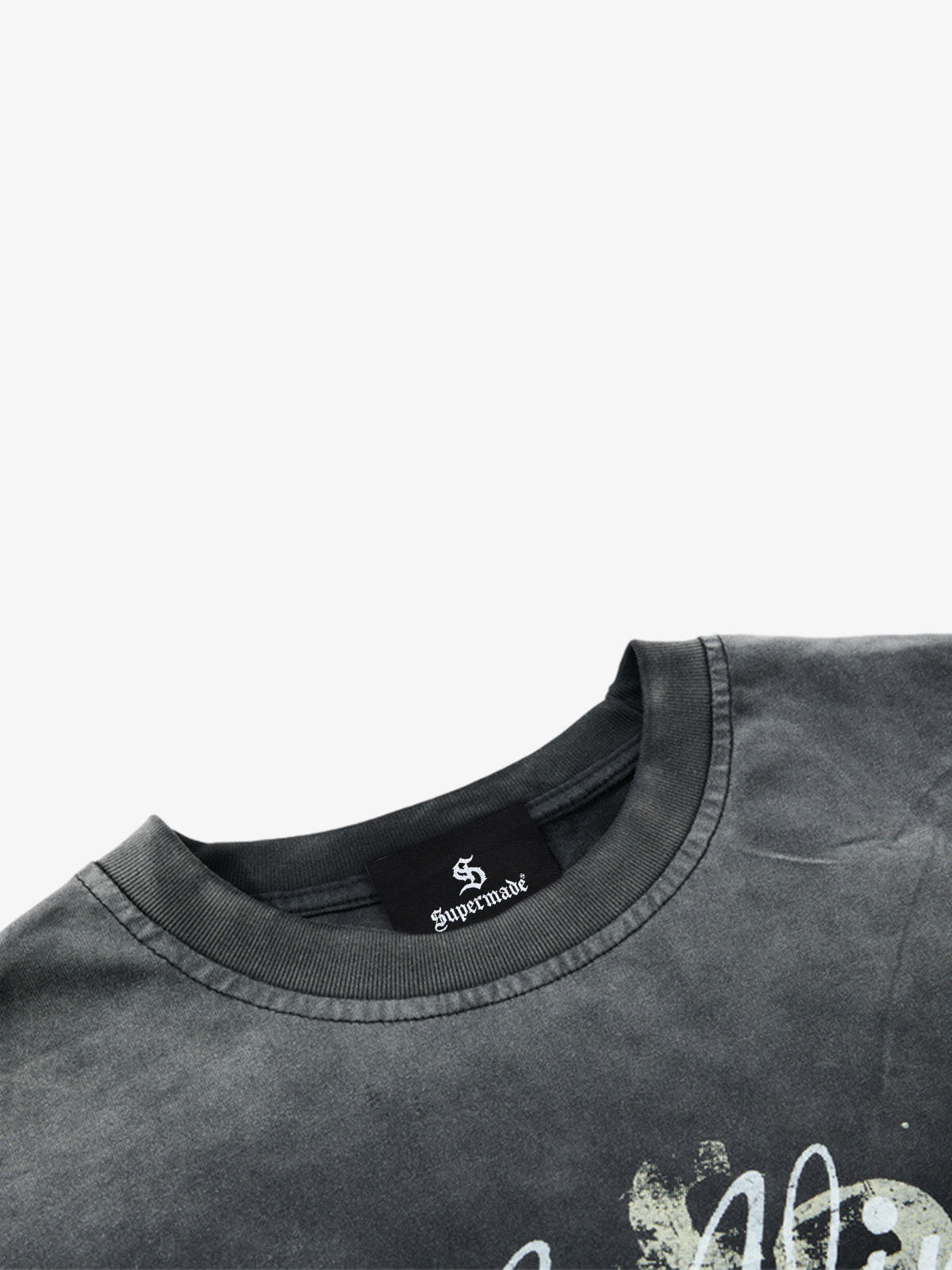 Character Graphic Spray-Dyed Distressed Layered Long Sleeve Top