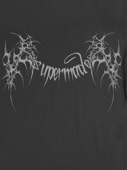 THE SUPERMADE Futuristic spiked pattern gothic style logo font design T-shirts 
