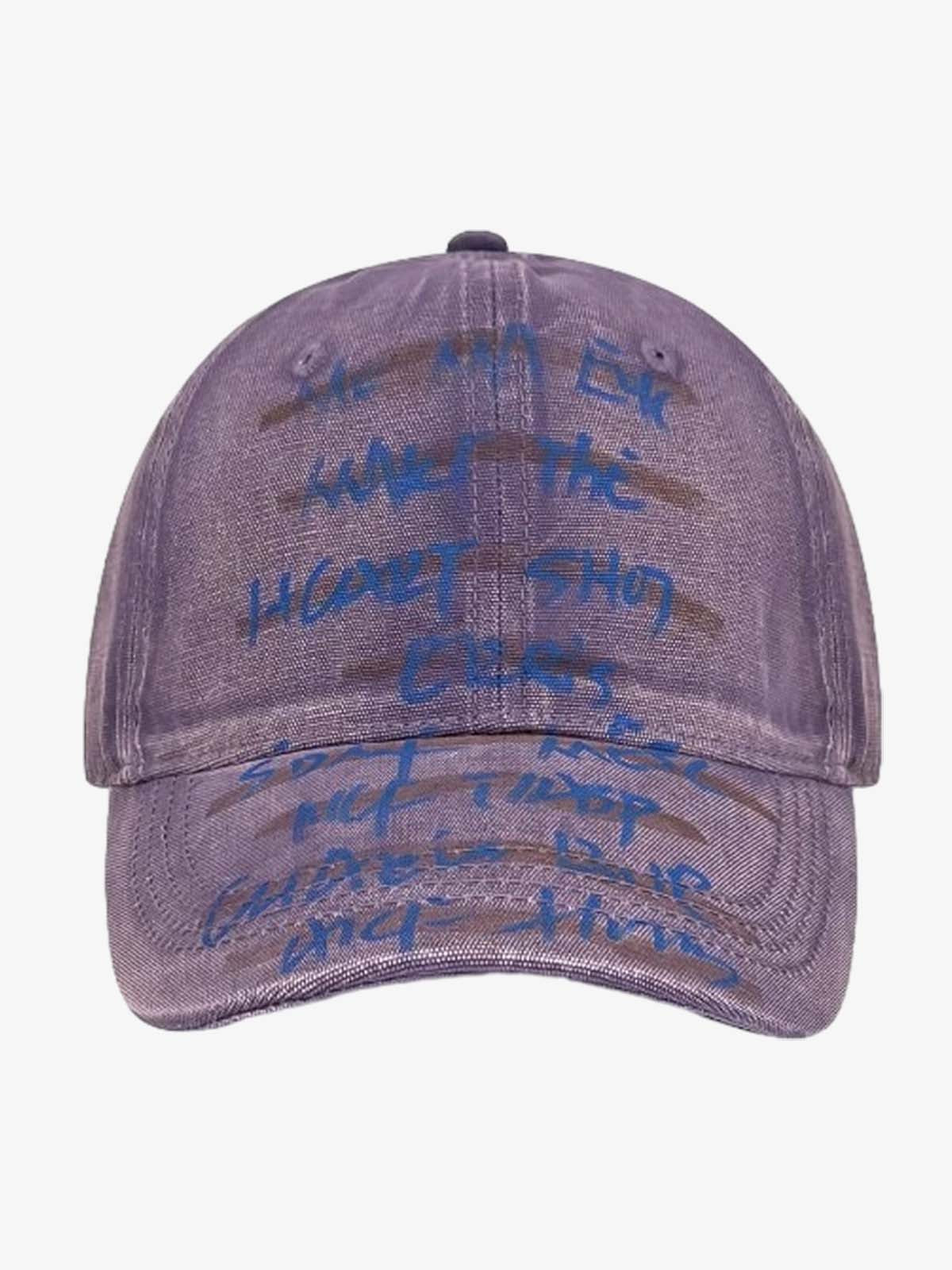 Bestickte Baseballkappe aus gewaschenem, abgenutztem Denim