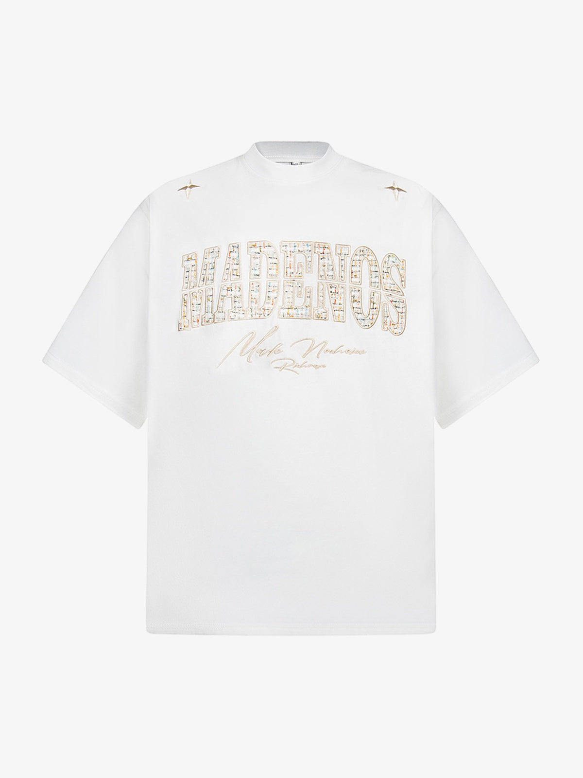 Vintage Patchwork Embroidered Letter T-shirt 