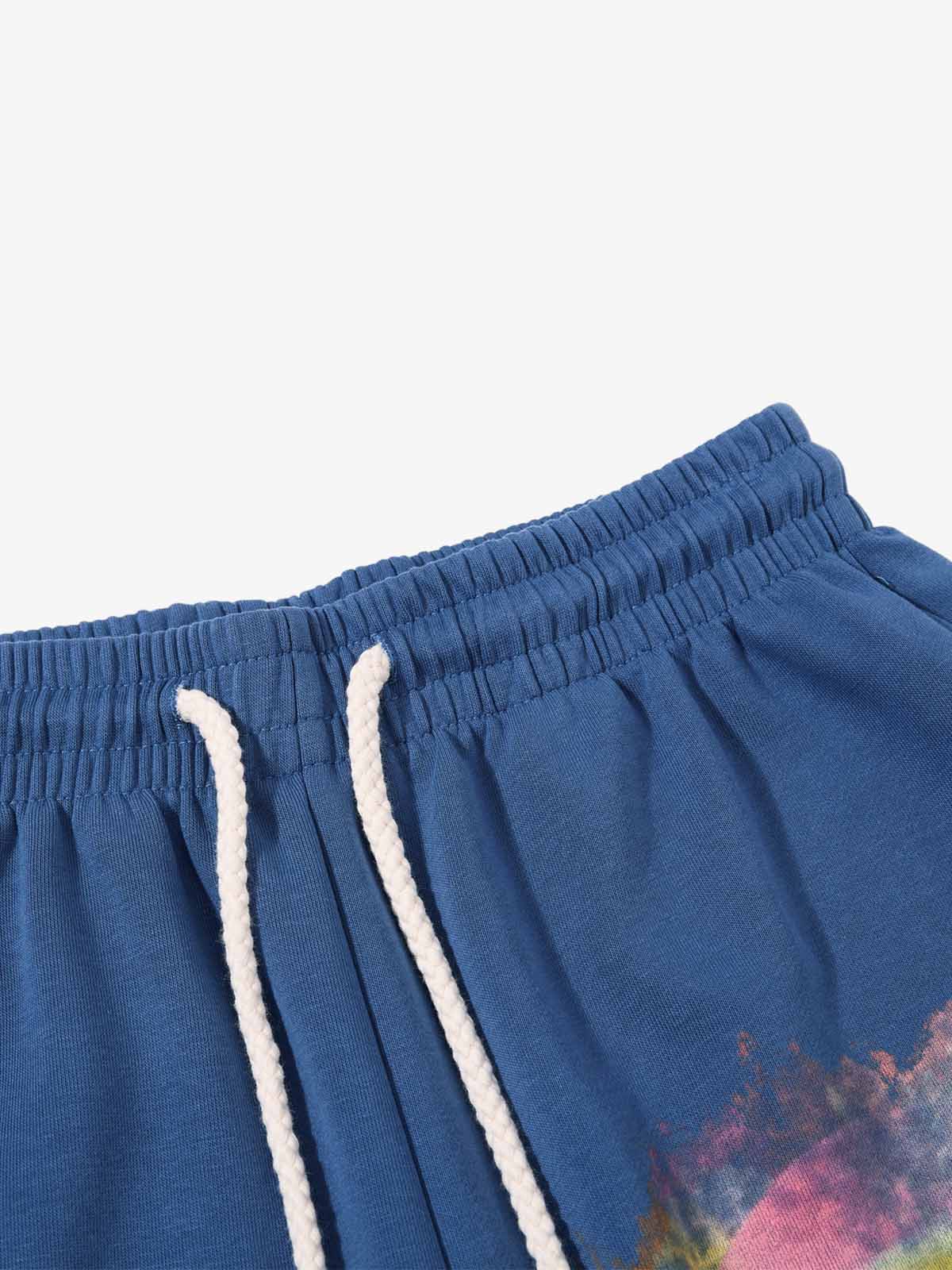 Distressed Graphic Drawstring Sweatpants