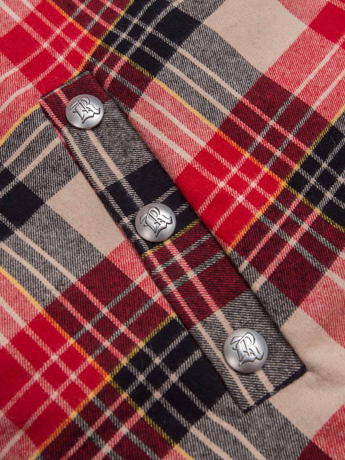 Plaid Sherpa Lined  Fur Hooded Jacket 