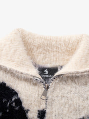 Street Subculture Angel Jacquard Cardigan Sweater 