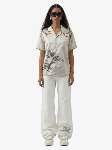 Cupid Angel Sketch Camp Collar Boxy Shirt 