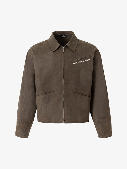 Military-Inspired Jacket with Bold Back Print for Men 