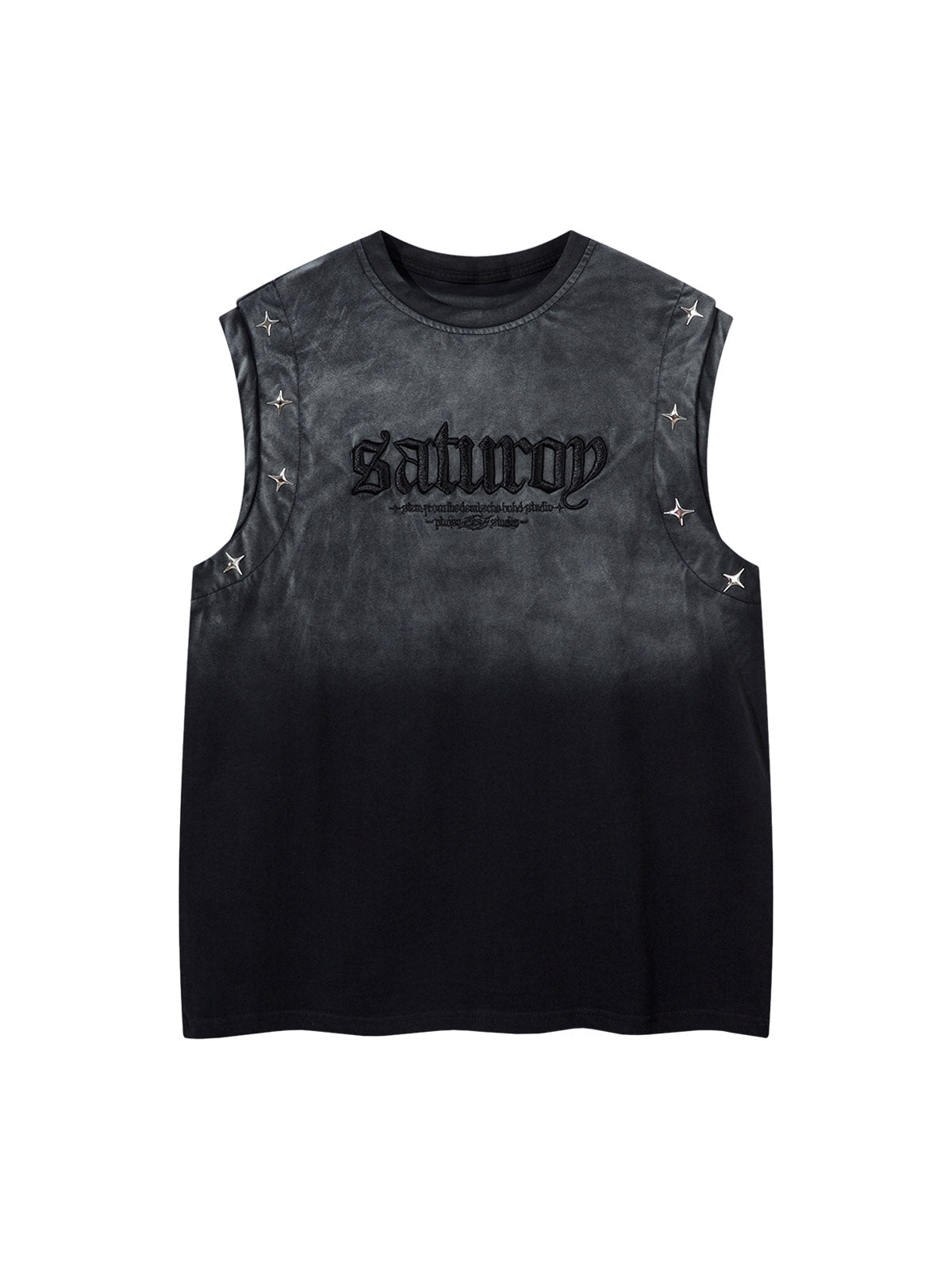 Thesupermade Washed Heavy-duty Letter Embroidered Waistcoat 