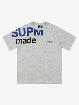 Oversized Letter Print Cotton T-Shirt