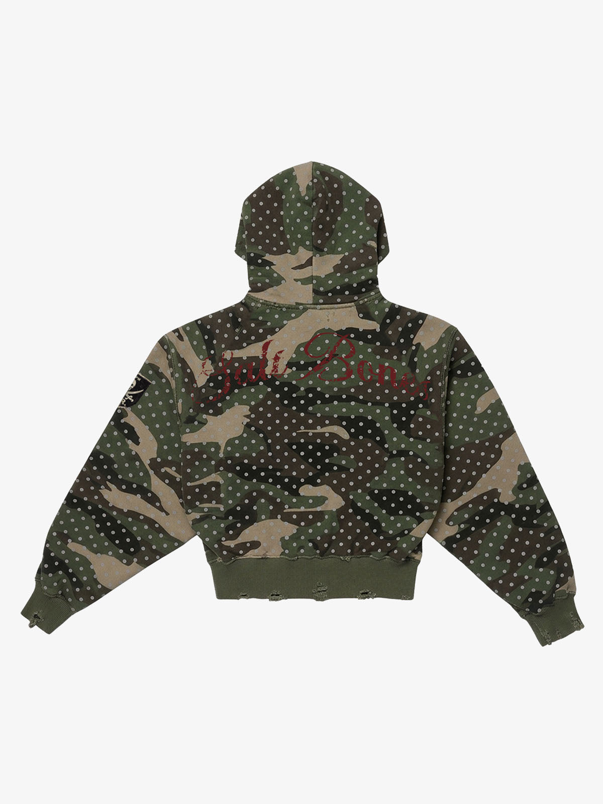 Polka Dot Camo Ripped Hoodie