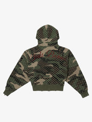Polka Dot Camo Ripped Hoodie