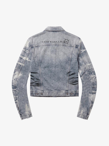Tiger Stripe Curved-Sleeve Heavyweight Denim Jacket