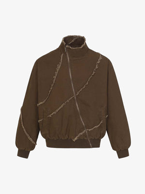 Deconstructed Patchwork Frayed Washed Jacket