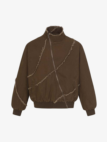 Deconstructed Patchwork Frayed Washed Jacket