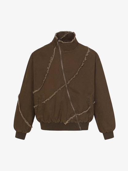 Deconstructed Patchwork Frayed Washed Jacket