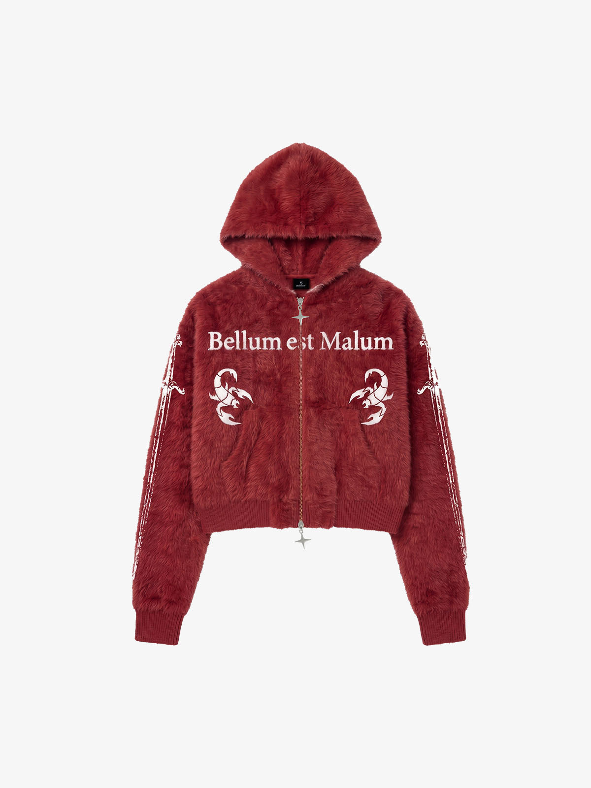 Jacquard Mohair Zip-Up Cardigan