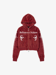 Jacquard Mohair Zip-Up Cardigan