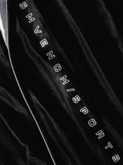 Glossy Silver-Grey Patchwork Double-Waist Track Pants
