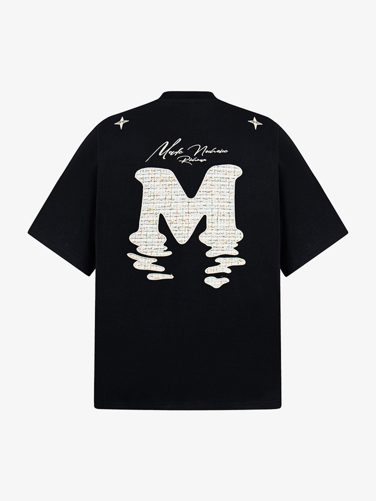 Vintage Patchwork Embroidered Letter T-shirt 