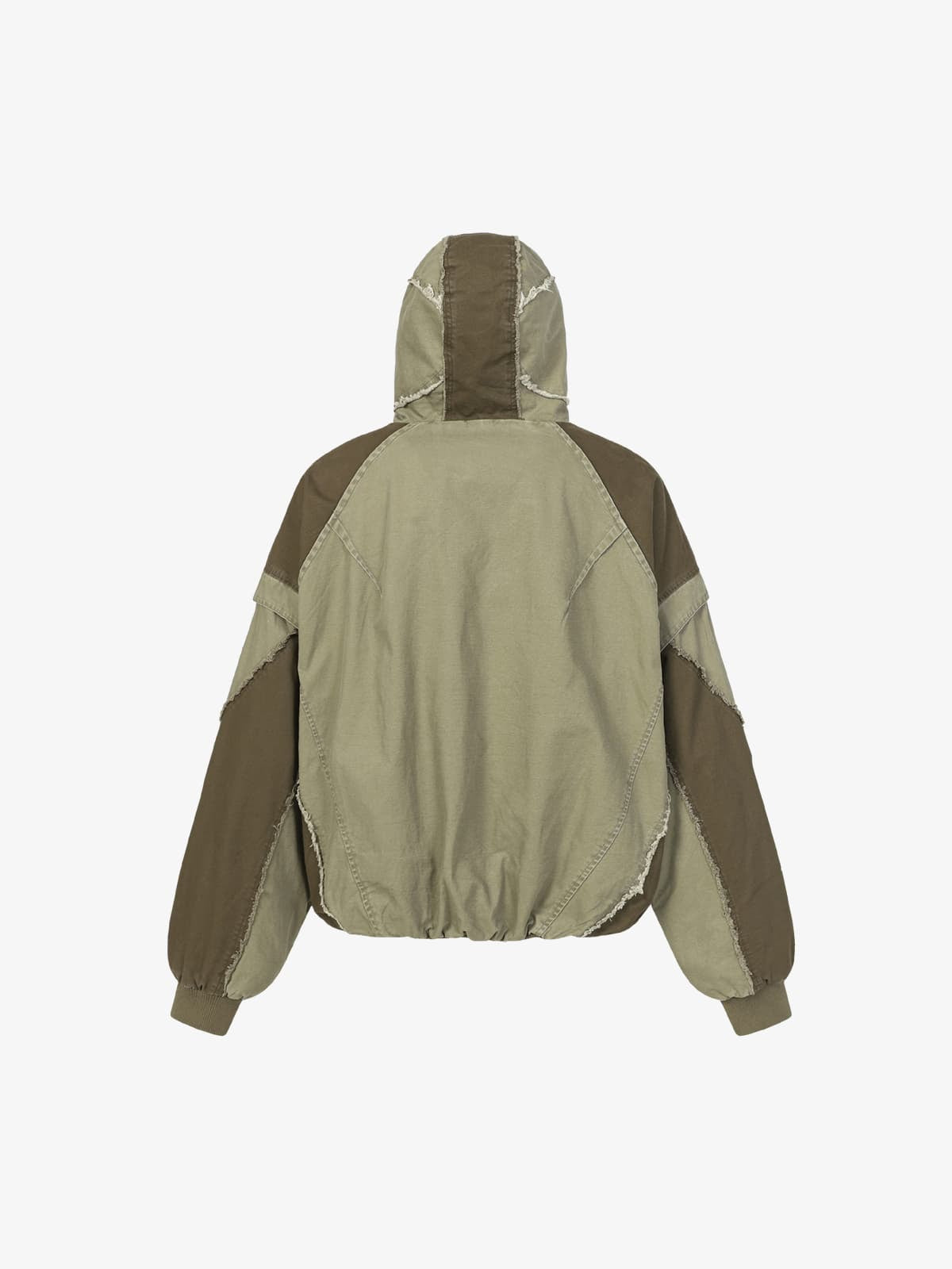 Retro Workwear Patchwork Hooded Utility Jacket 