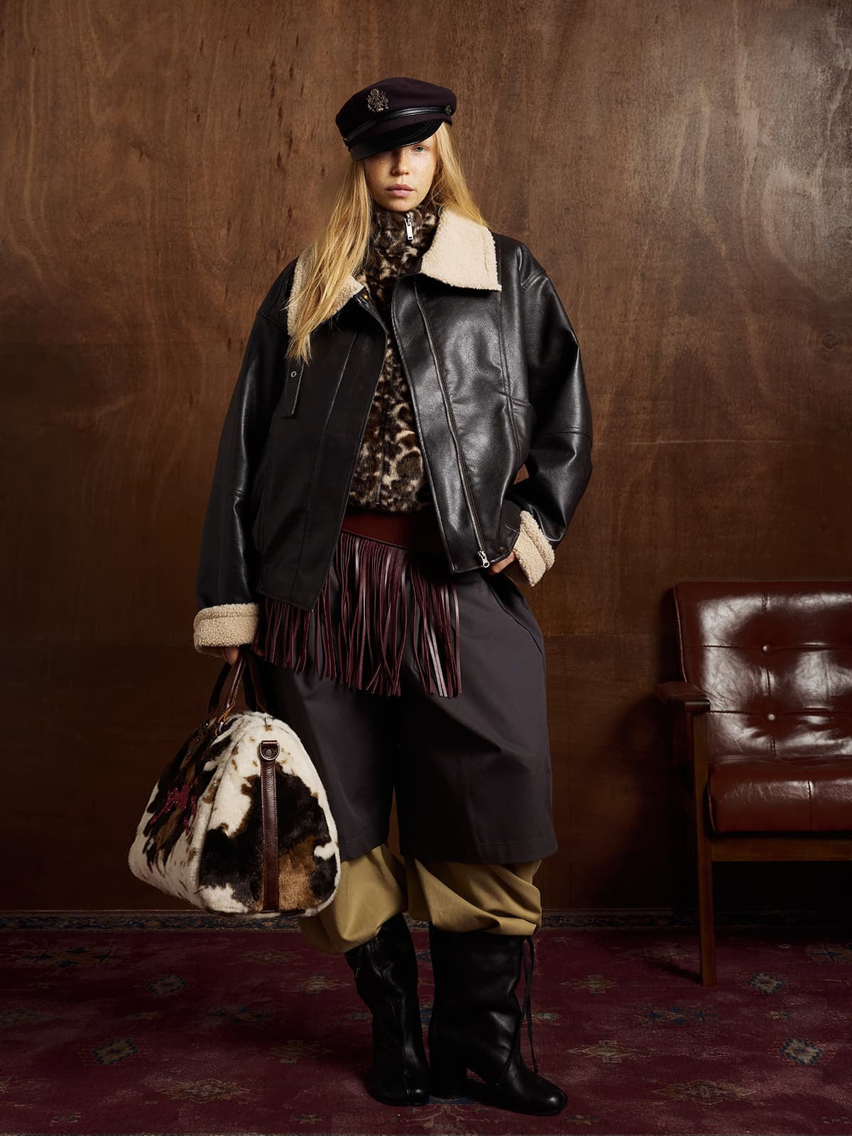 Stylish Aviator Jacket with Faux Fur Collar - Perfect for Casual and Fashionable Looks 