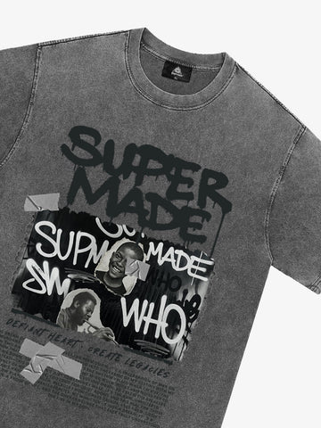 Streetwear Graffiti Character Collage Graphic T-Shirt 