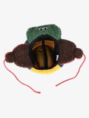 Block Faux Sherpa Frog Ear Flap Hat 