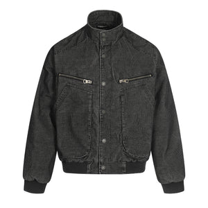 Embroidered Distressed Cropped Denim Biker Jacket