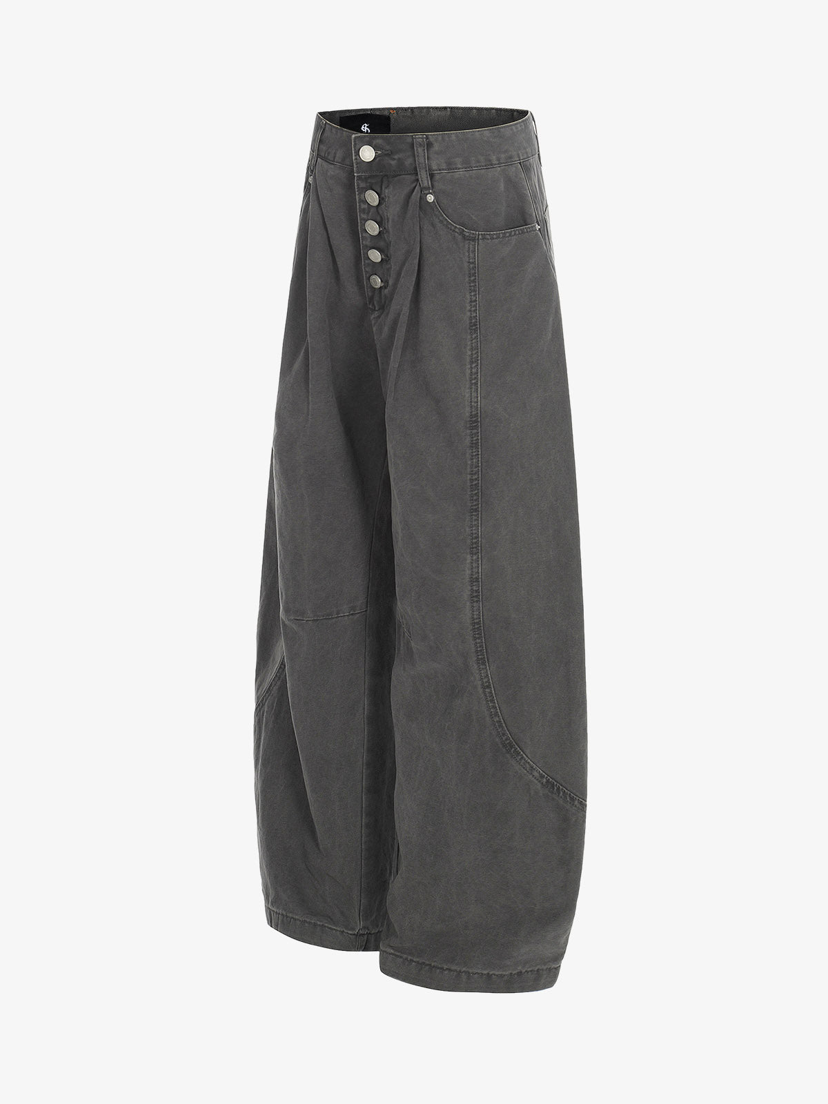 Wide Leg High Waist Cropped Pants with Gradient Wash Finish 