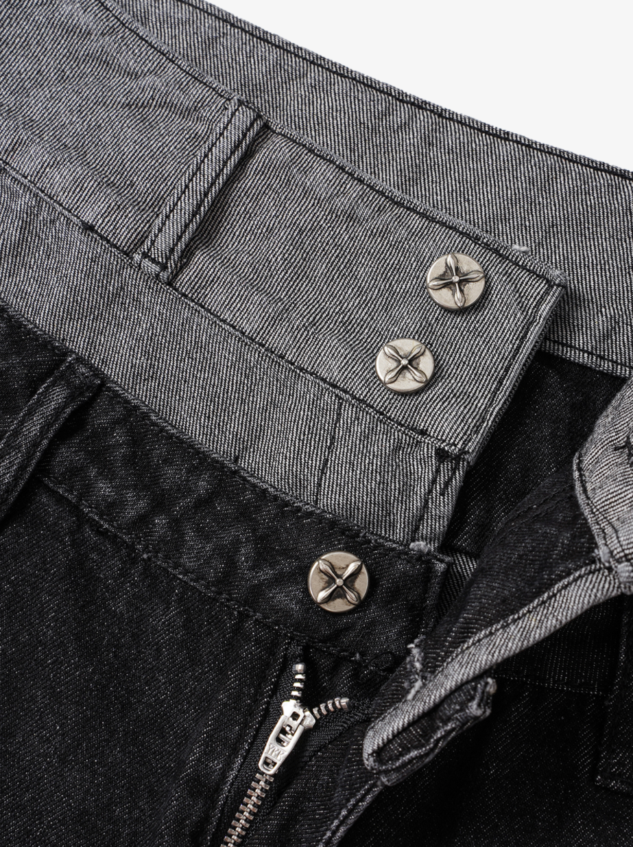 Studded Layered Waist Jeans