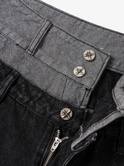 Studded Layered Waist Jeans