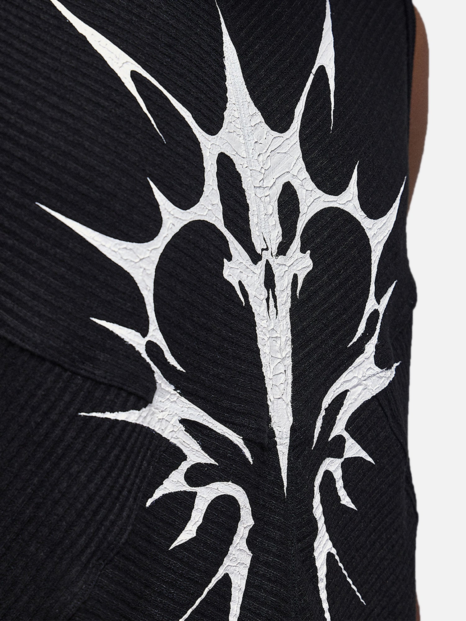 American Street Hip-hop Tight-fitting Stretch Black Printed Pit Vest