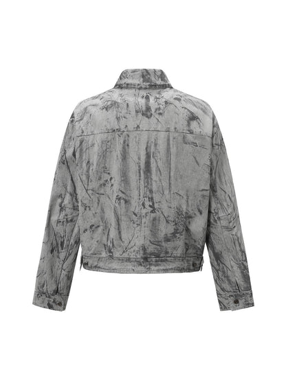 Tie-Dye Denim Bomber Jacket 