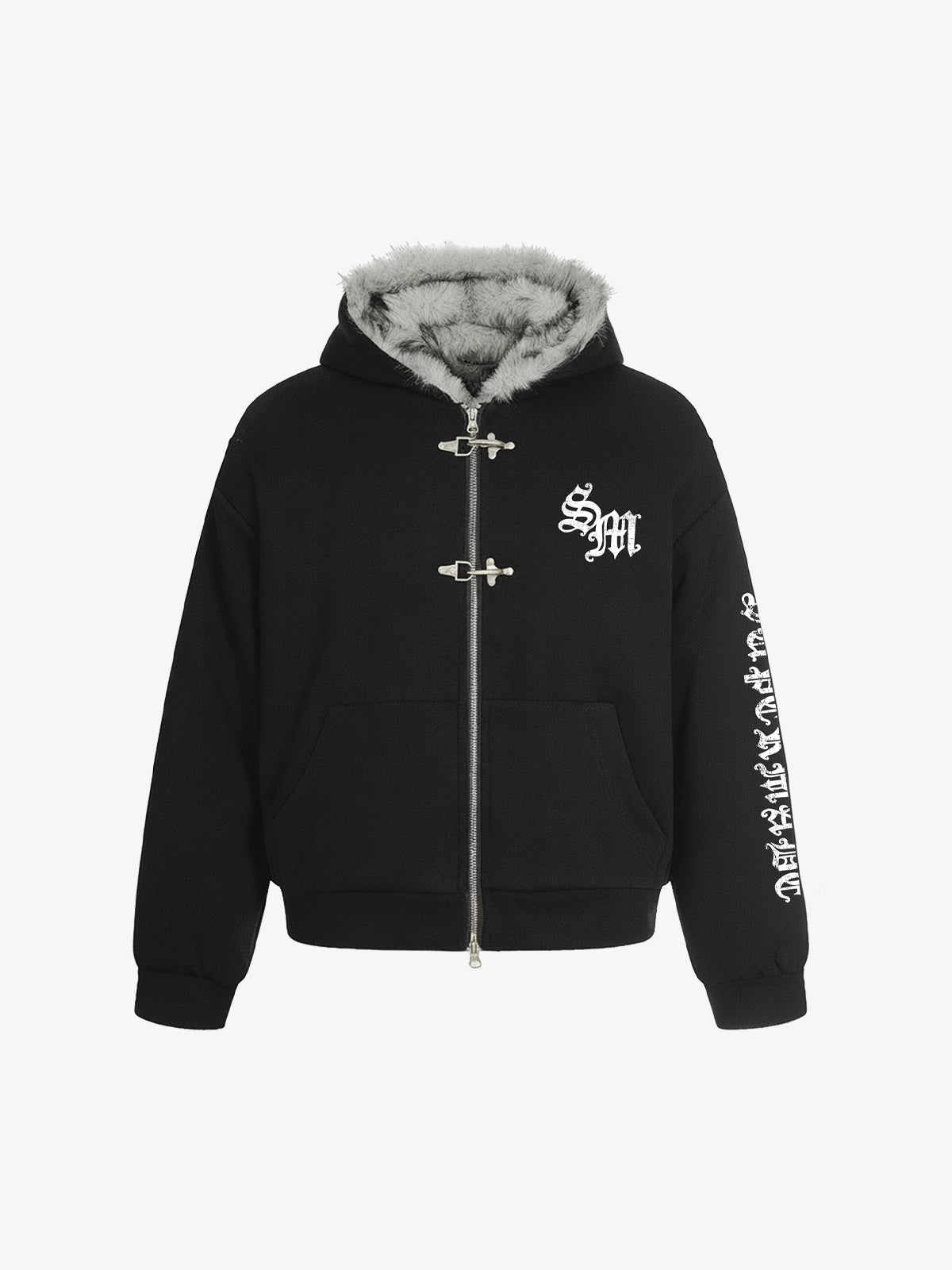 Stylish Graphic Hoodie with Faux Fur Trim for All-Season Wear 