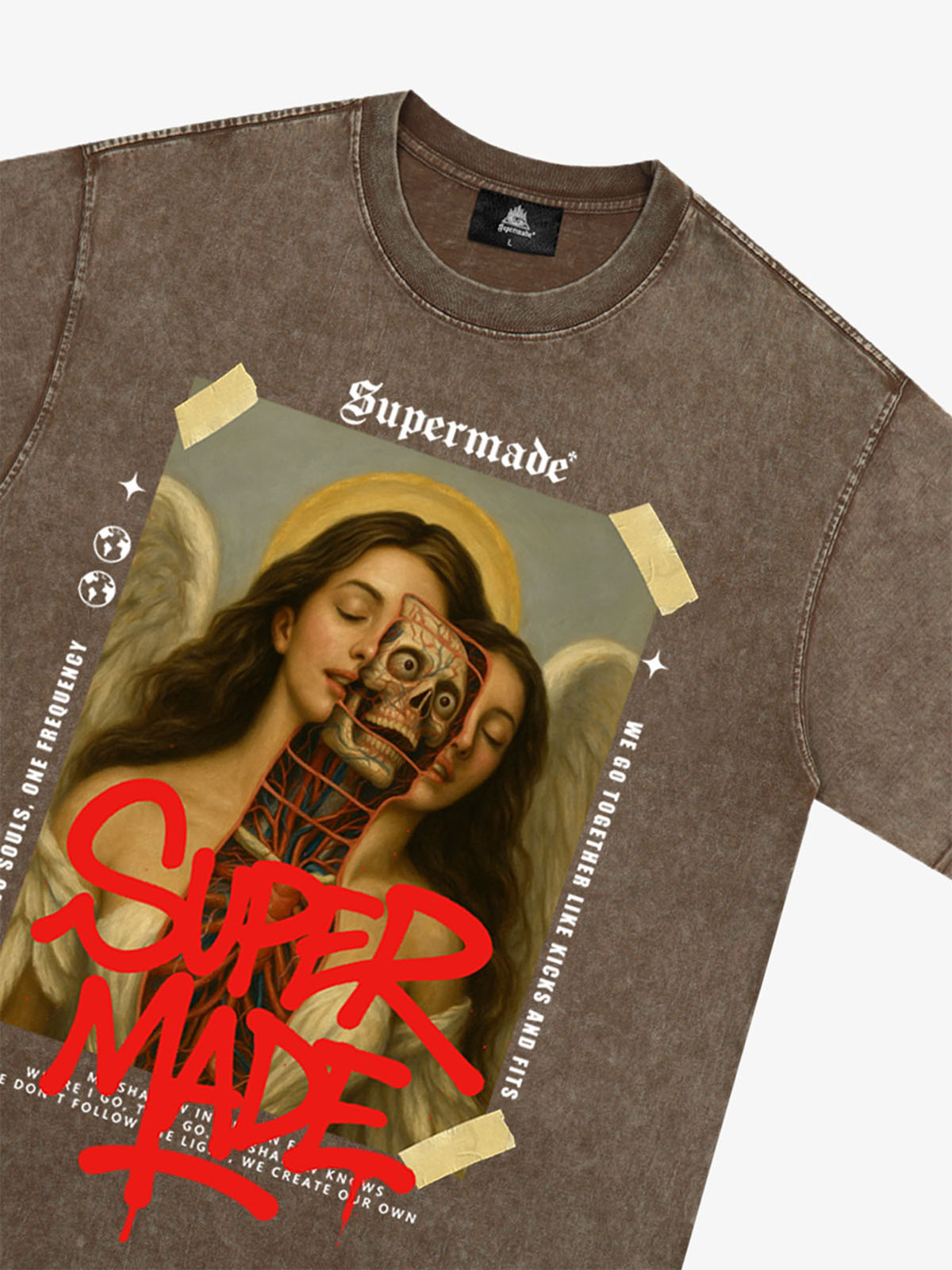 Angel and Demon Struggle Graphic T-shirt 