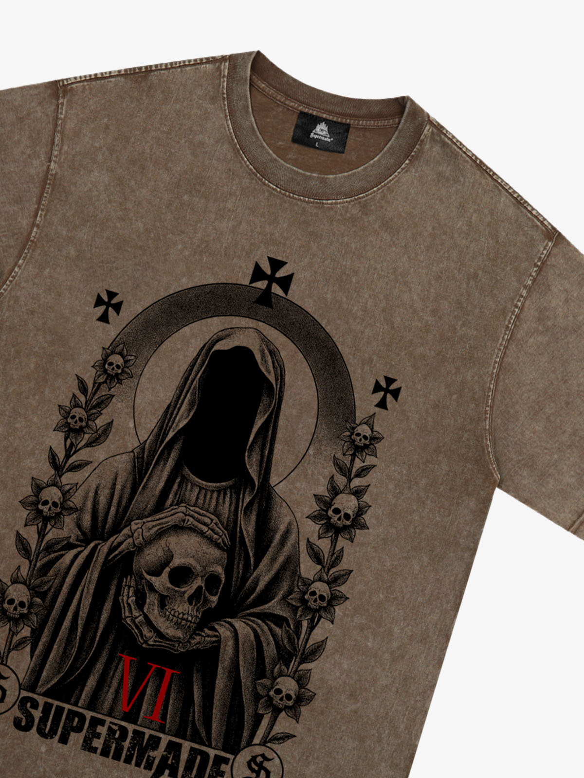 Thesupermade Dark Gothic Headless Skull Death T-shirt 