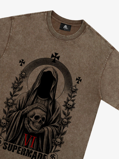 Thesupermade Dark Gothic Headless Skull Death T-shirt 