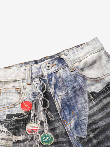 Jean baggy à jambes larges style punk