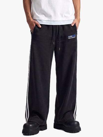 Side Stripe Track Aesthetic Wide Leg Sweatpants