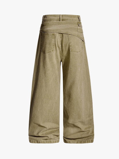 Street Detachable Belt Baggy Pants 