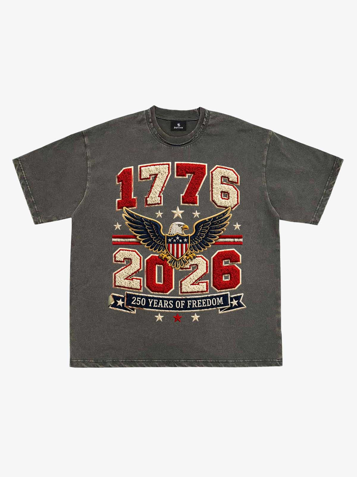 Towel Embroidery Washed Vintage T-Shirt 