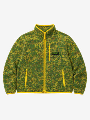 Digital Camo Piped Stand-Collar Fleece Zip Jacket