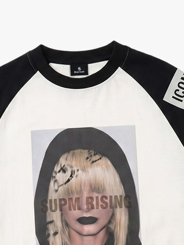 Color-Block Oversized Long Sleeve Tee