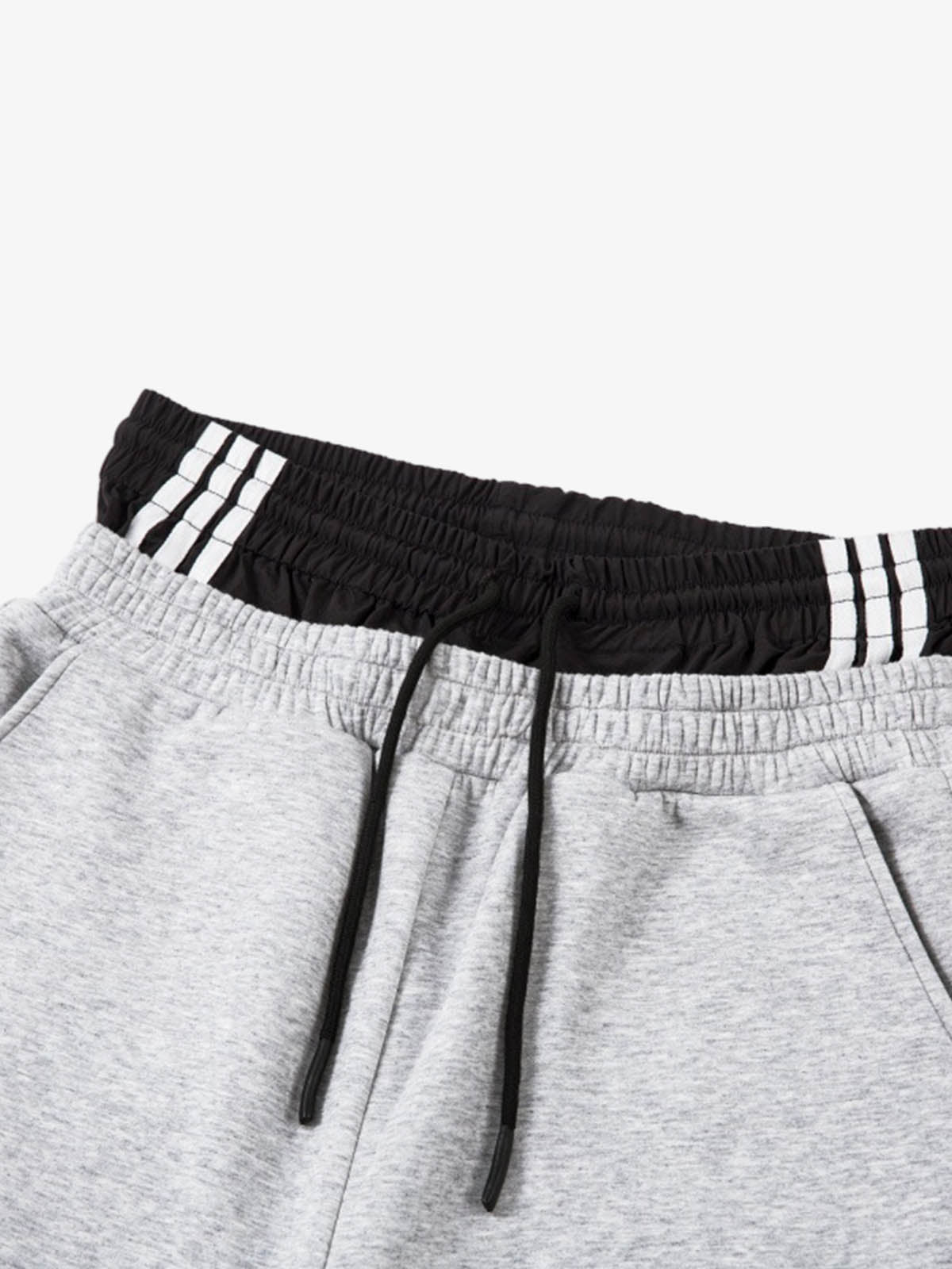 Cotton Blend Casual Wide Leg Sweatpants with Side Striped Panels for Men 