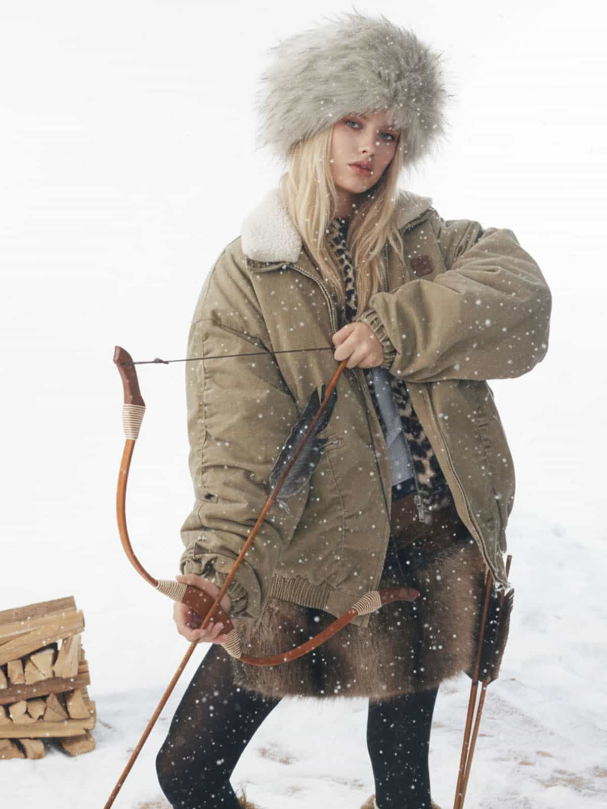 Winter Essential Bomber Jacket with Faux Fur Trimmed Hood 