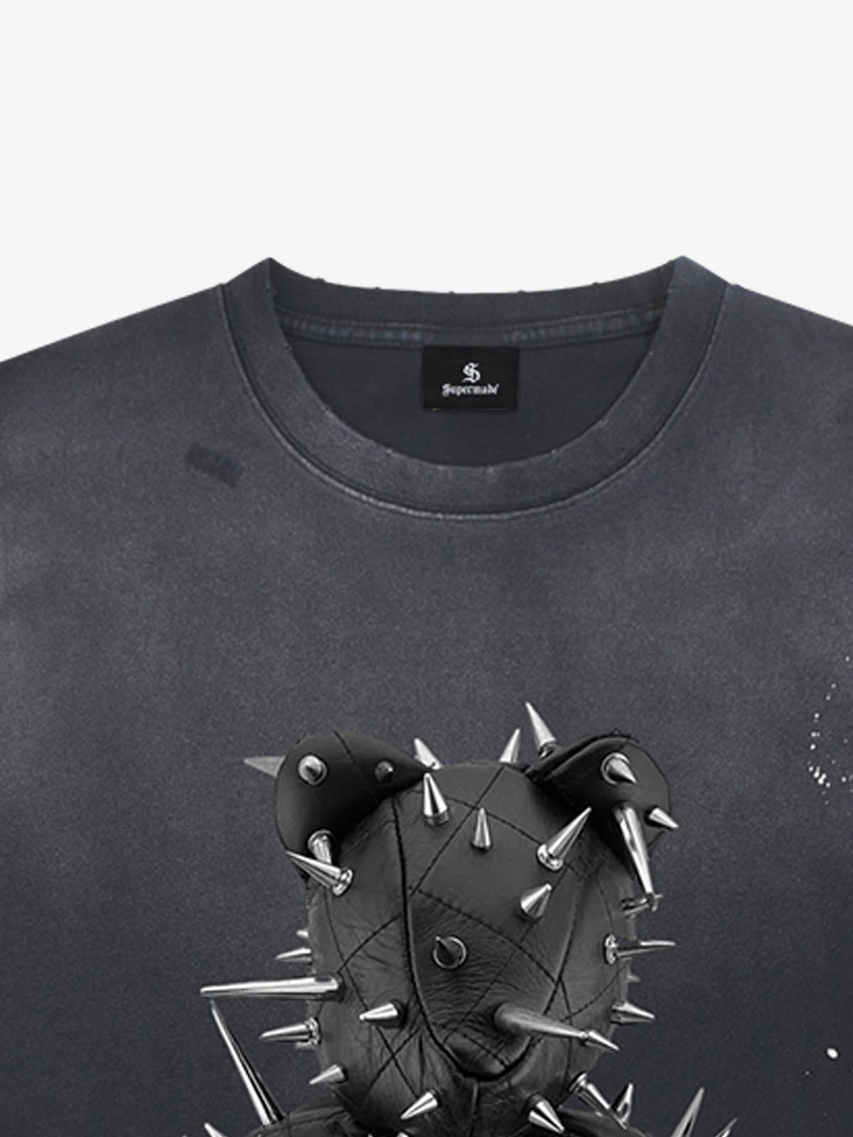 Spiked Bear Graphic T-Shirt 