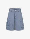 Distressed Multi-Pocket Cargo Shorts