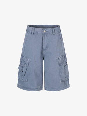 Distressed Multi-Pocket Cargo Shorts
