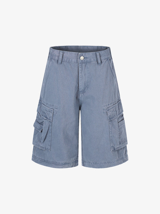 Distressed Multi-Pocket Cargo Shorts