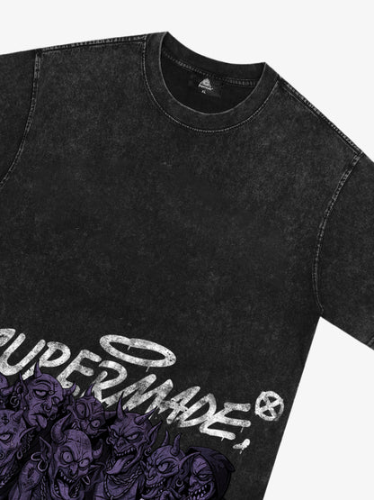 Thesupermade Dark Devil Maniac's Gothic Graffiti T-shirt 