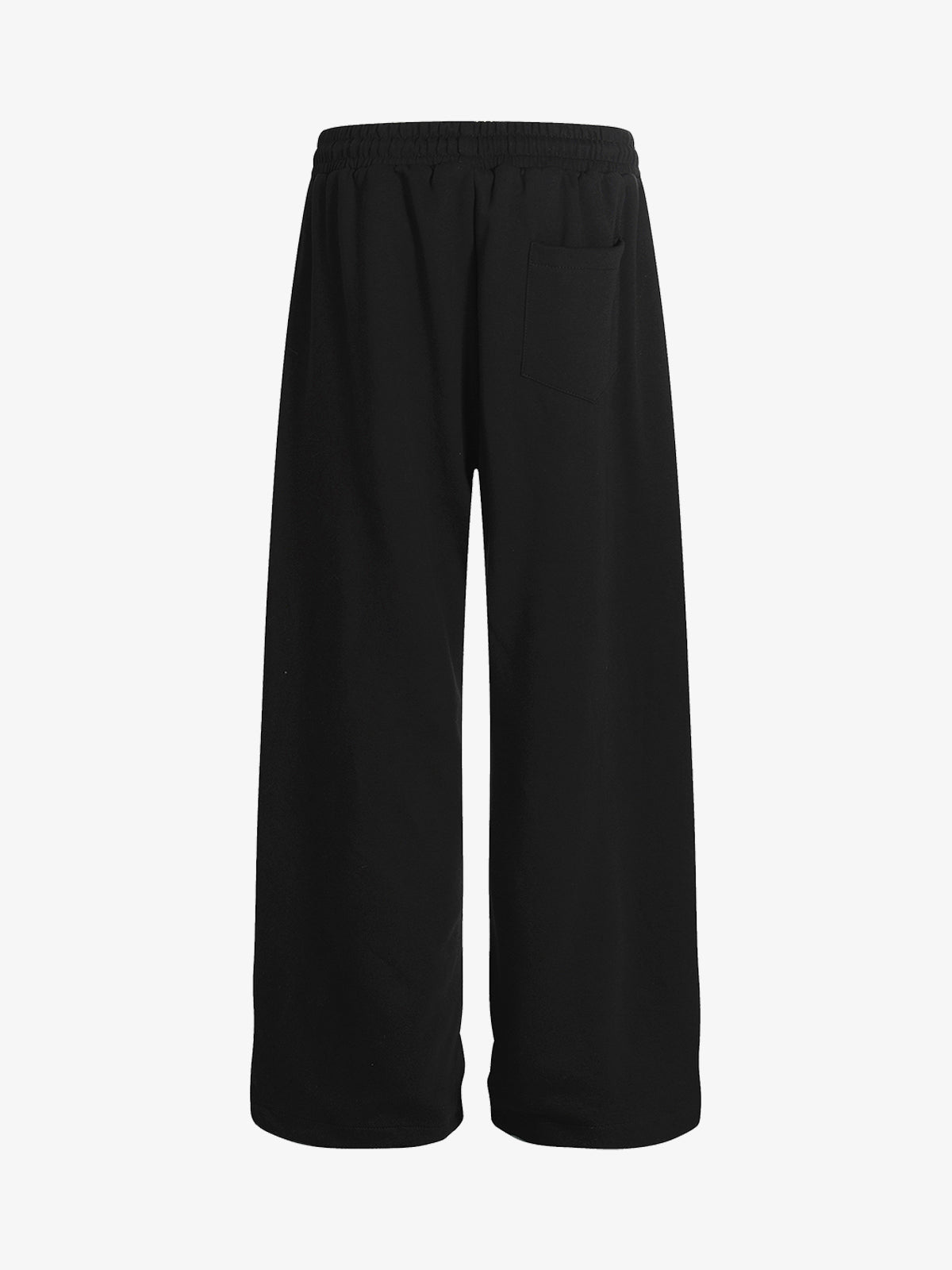 Stylish Black Wide-Leg Pants with Unique Embroidered Design for Casual Wear 