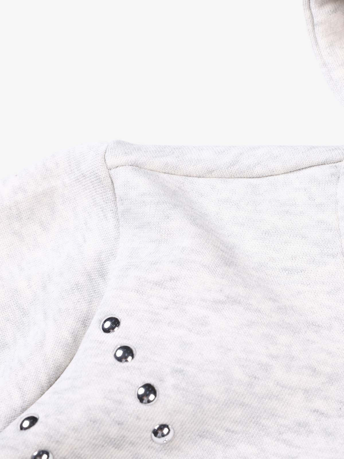 Studded Flag Graphic Zip-Up Hoodie